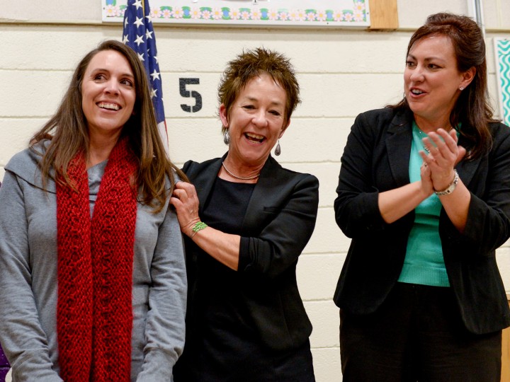 Shannon Ryan with Susan Neddeau and Hanna Skandera