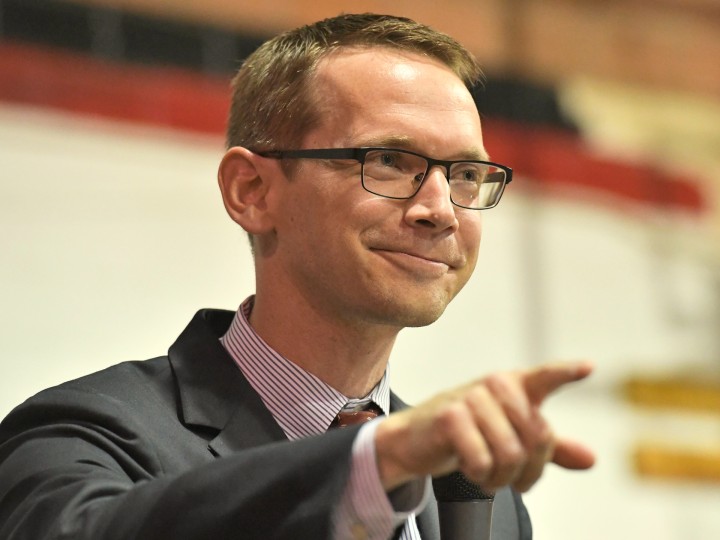 Slaton 2017 Mike Morath addresses assembly