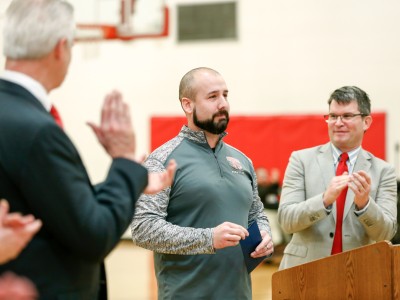 South Sioux City 2017 Jon Pickinpaugh listens to ovation