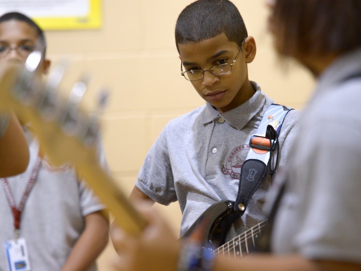 Student band warms up the crowd