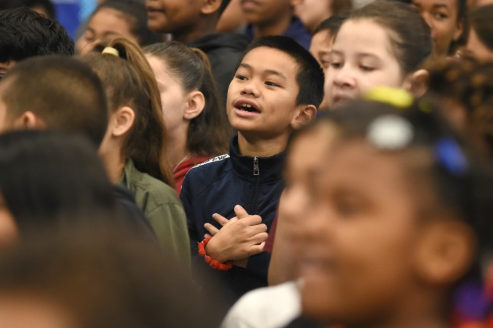 Suisun students wait for assembly
