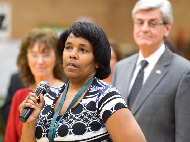 Tracee Thompson accepting award
