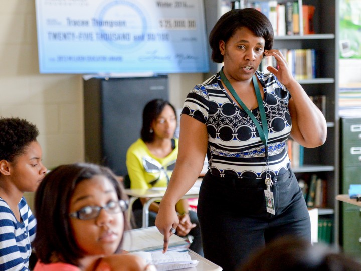 Tracee Thompson in class