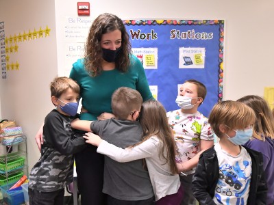 WV Heather Haught classroom hug