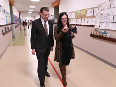 WWES Rejily Soriano Lowell Milken hallway