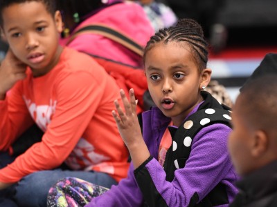 Weinland Park students before assembly