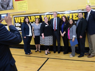 Whittier Middle vets with Mike Morath