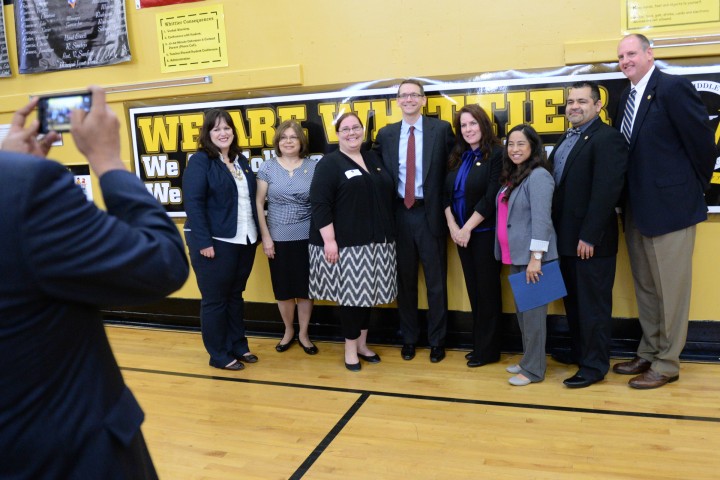 Whittier Middle vets with Mike Morath