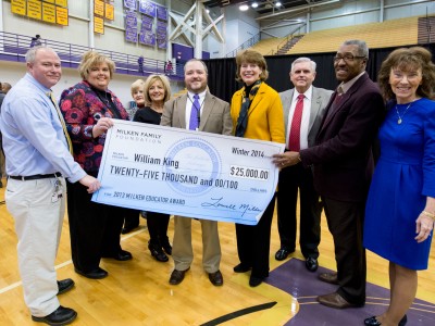 William King with check and VIPs