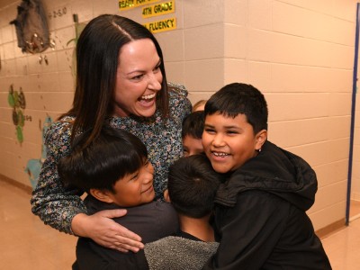 wes holly logan student hug
