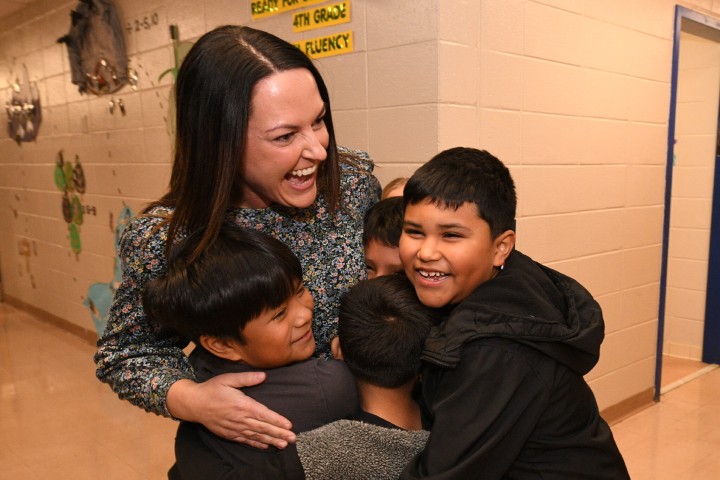 wes holly logan student hug