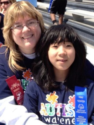 Mom and Ashley Special Olympics