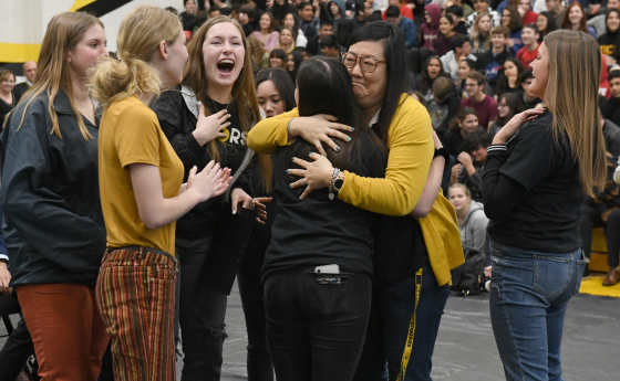 2019 Capistrano Candice Harrington student hugs 560x345