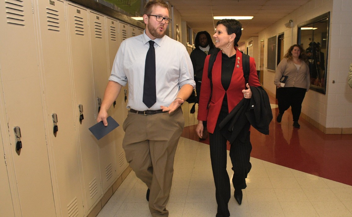 NHS Adam Wolfe Stephanie Bishop hallway v2