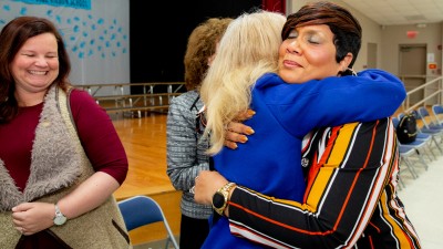 2018 Kingsland Tasha Wilson hugs colleague