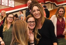 Chino Hills 2017 Alexis King hug with students