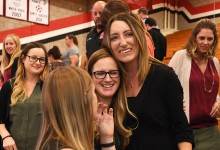 Chino Hills 2017 Alexis King hug with students