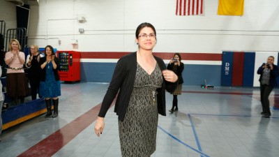 Deming 2017 Melanie Alfaro walks to front
