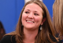 Jennie Schmaltz listens to ovation