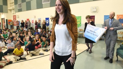 Katelyn Baker walks to front