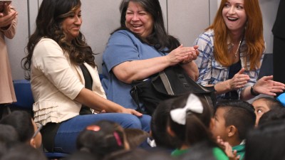 Katherine Shaw reaction with colleagues