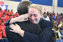 New Orleans 2017 Lowell Milken hugs Theresa Cross