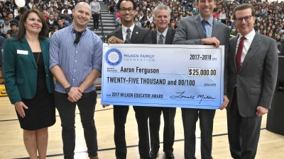 Oxnard 2017 Aaron Ferguson check with dignitaries